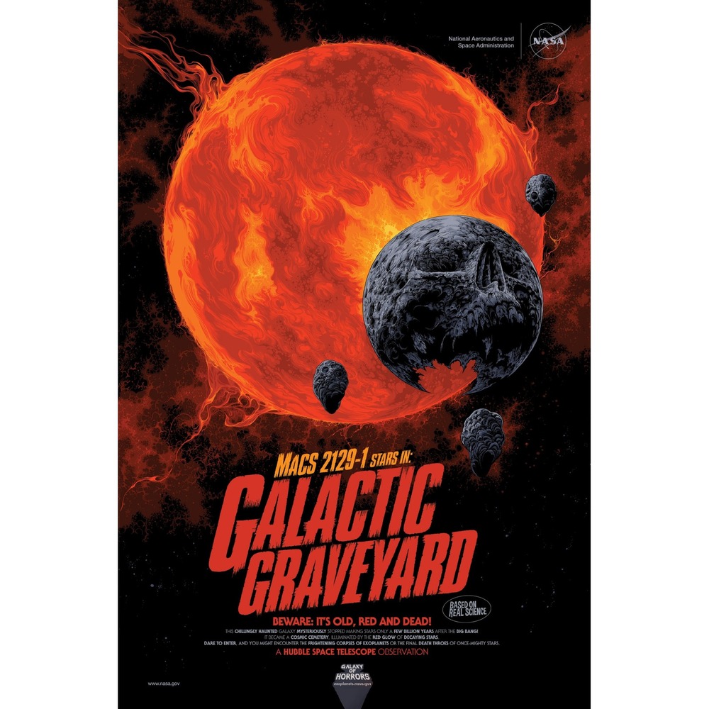 NASA Hubble Space Telescope Galactic Graveyard Poster Space Science Art Print